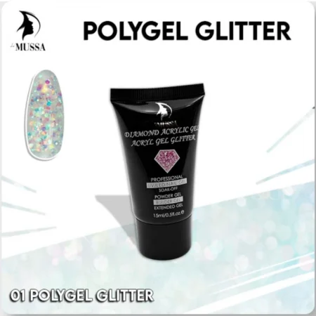 Polygel Glitter Mussa -Geles y Resinas