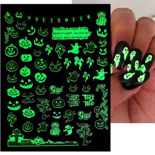 Stiker Glow Halloween - Resplandor misterioso para tus uñas