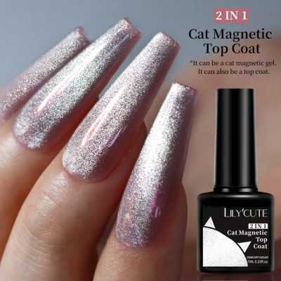 "Top Coat Ojo de Gato Blanco - Efectos Magnéticos y Brillo Elegante"