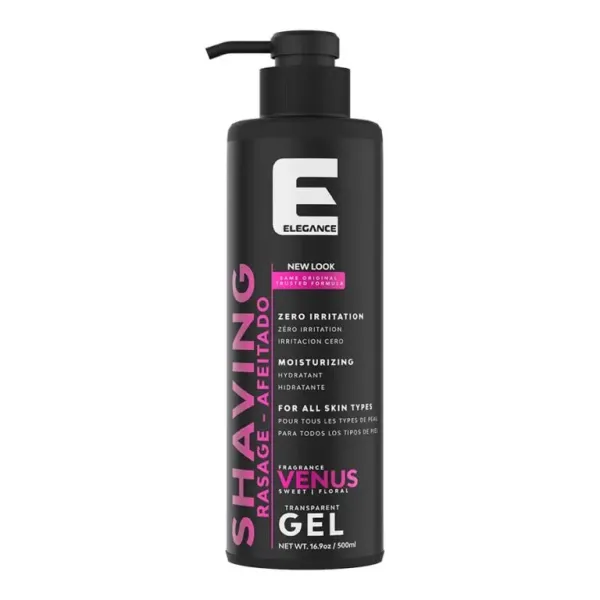 Elegance Shaving Gel Venus – Gel de Afeitar 500 ml con Hidratación y P